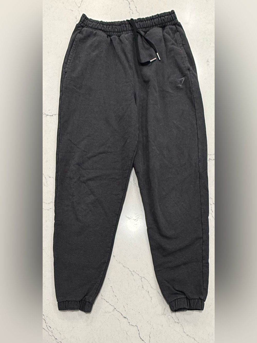 Gymshark Men’s Gray Fleece Jogger Pants Drawstring Elastic Waist Medium
